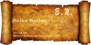 Belba Maxima névjegykártya
